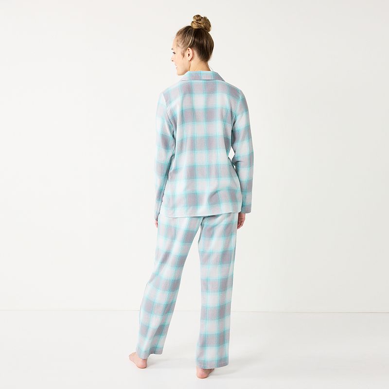 Women's Sonoma Goods For Life® Flannel Pajama Shirt & Pajama Pants Sleep Set